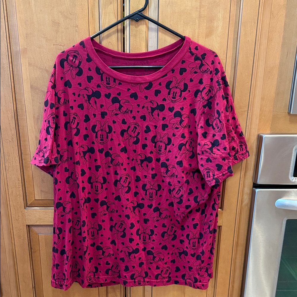 Disney Red and Black Minnie Mouse Women's Tee